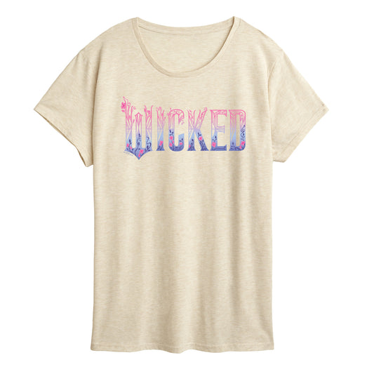 Wicked: Part 2 -  Floral Ombre Logo - Women's Short Sleeve Graphic T-Shirt