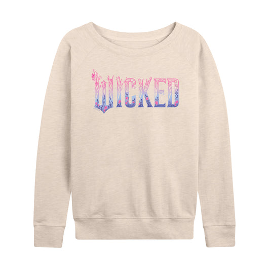 Wicked: Part 2 -  Floral Ombre Logo - Women's French Terry Long Sleeve Pullover