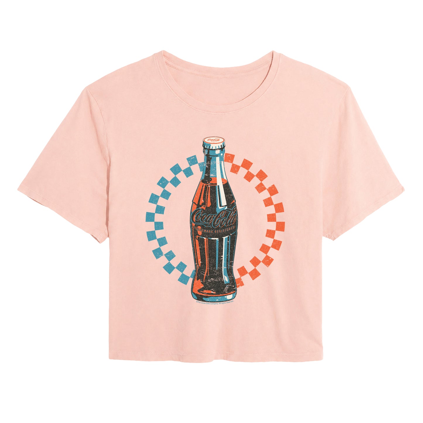 Coca-Cola - Bottle Checks - Juniors Cropped Graphic T-Shirt
