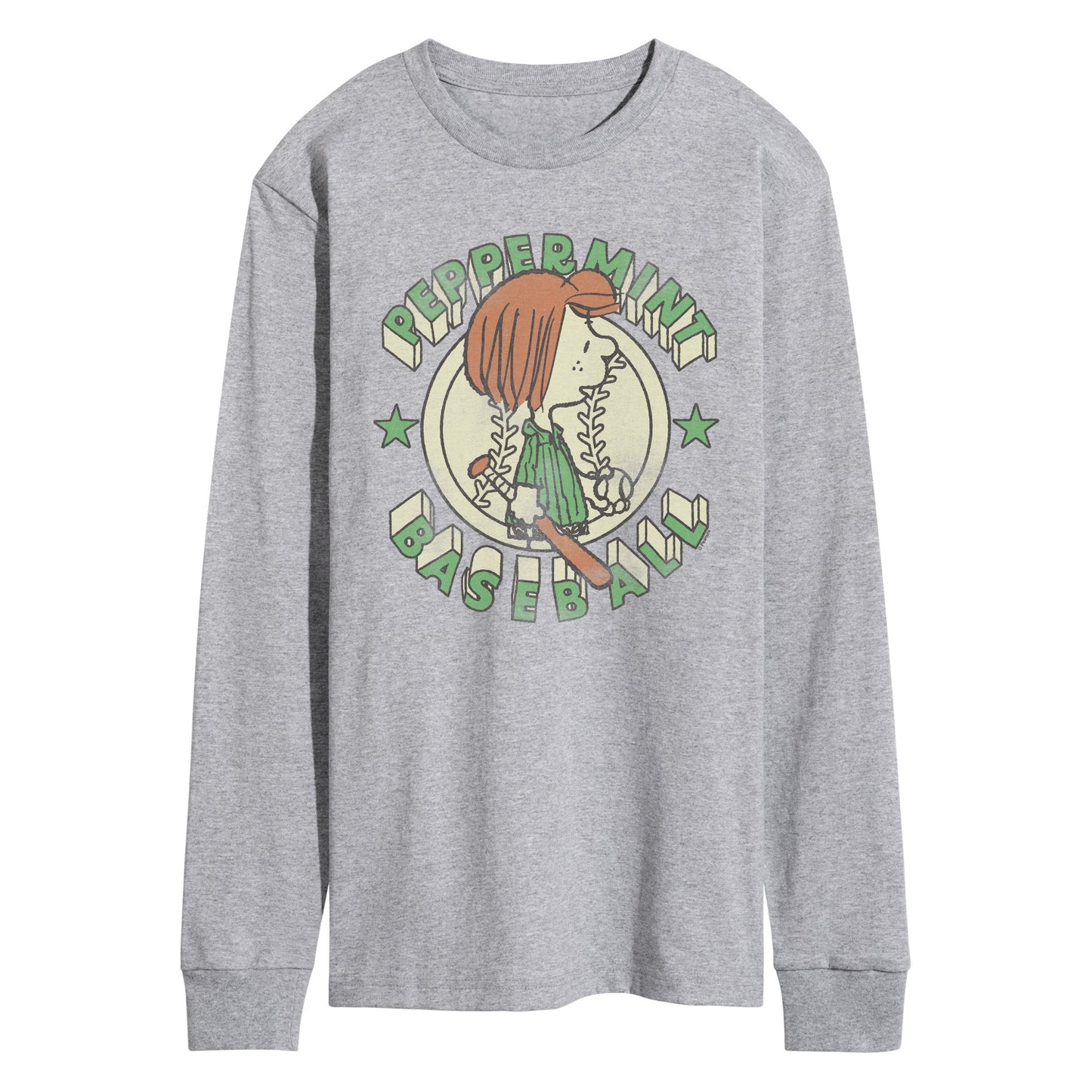 Peanuts - Peppermint Baseball - Men's Long Sleeve Graphic T-Shirt