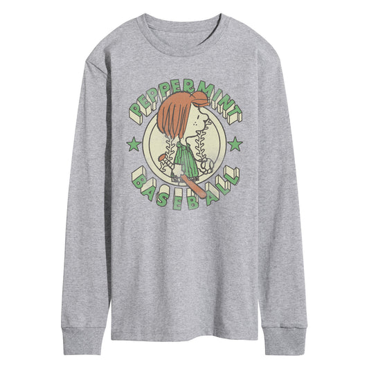 Peanuts - Peppermint Baseball - Men's Long Sleeve Graphic T-Shirt