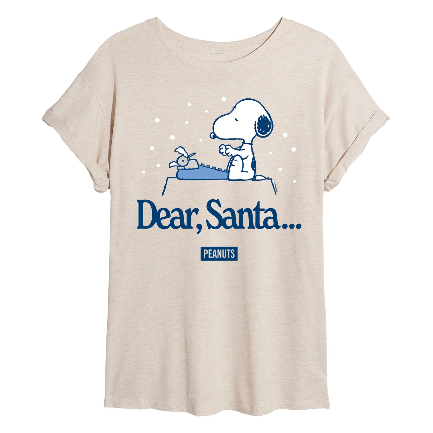 Peanuts - Snoopy Dear Santa - Womens Oversized Graphic T-Shirt