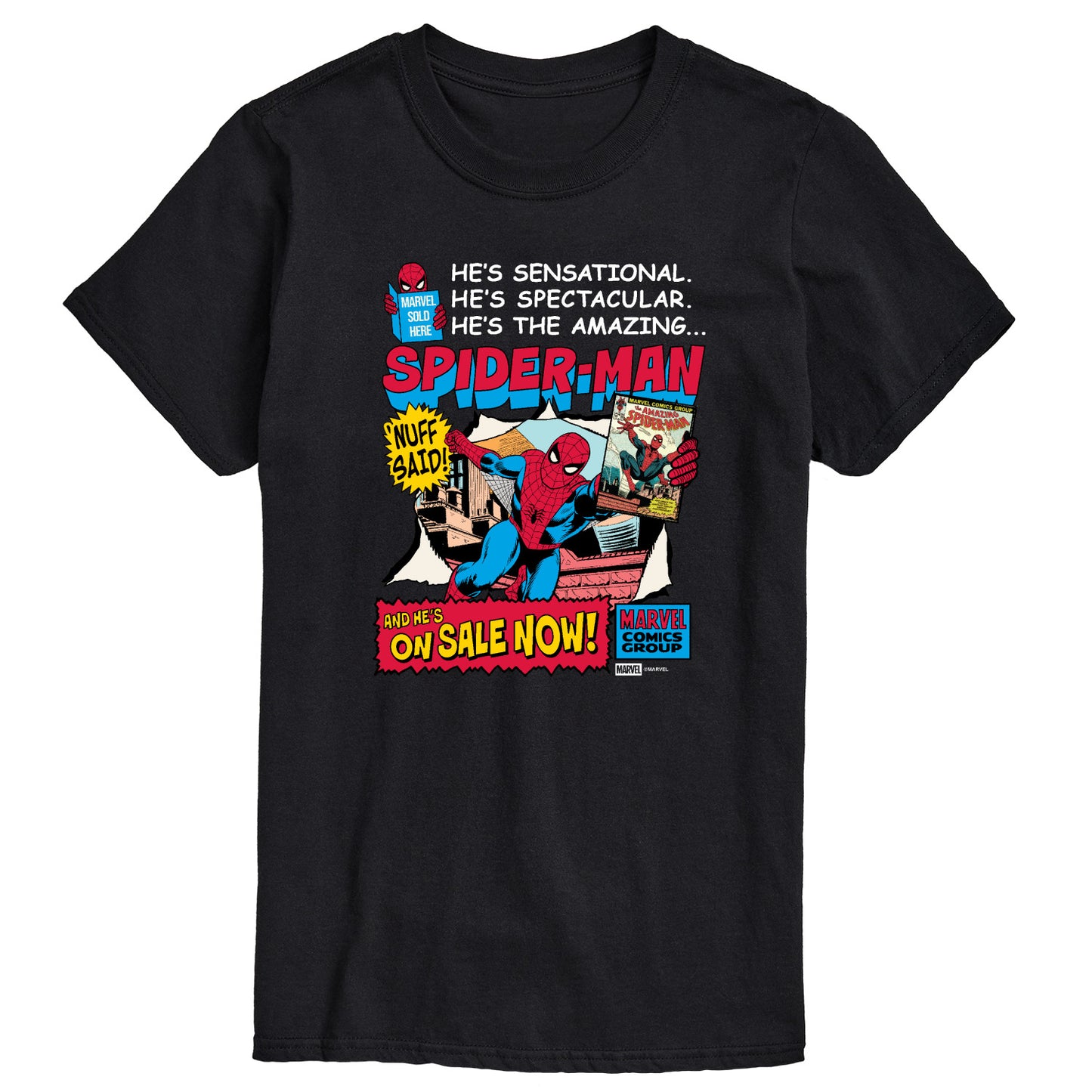 Marvel - Spider-Man He's Sensational Comic - Men's Short Sleeve Graphic T-Shirt