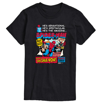 Marvel - Spider-Man He's Sensational Comic - Men's Short Sleeve Graphic T-Shirt