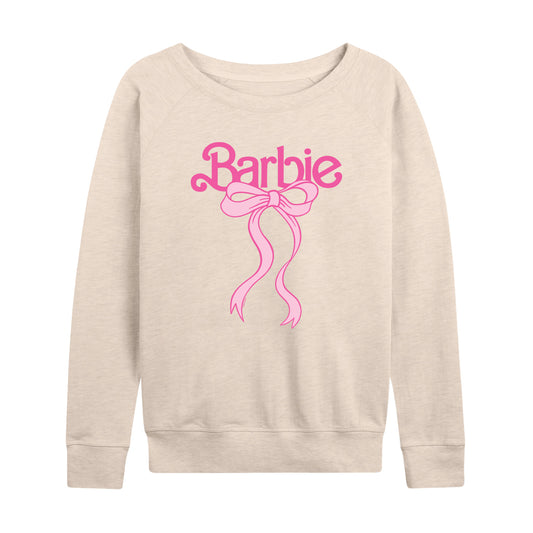 Barbie - Logo Coquette Bow - Women's French Terry Long Sleeve Shirt