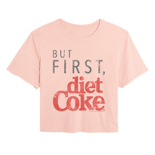 Coca-Cola - But First Diet - Juniors Cropped Graphic T-Shirt