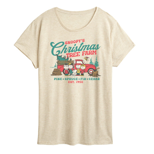 Peanuts - Tree Farm - Women's Short Sleeve Graphic T-Shirt