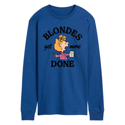 Peanuts - Blondes Get More Done - Men's Long Sleeve Graphic T-Shirt
