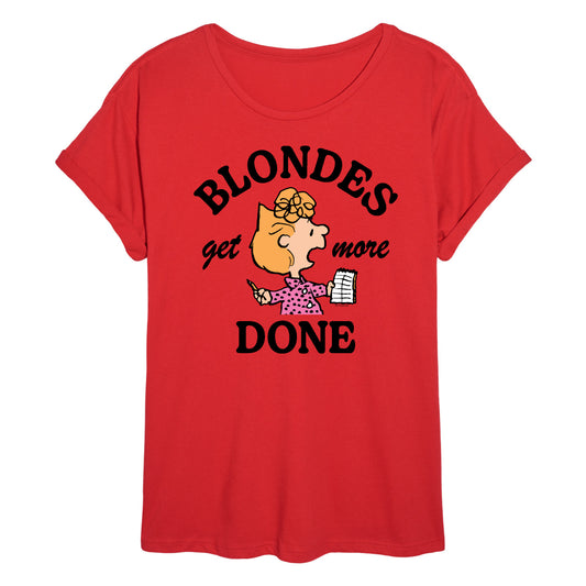 Peanuts - Blondes Get More Done - Women's Oversized Graphic T-Shirt