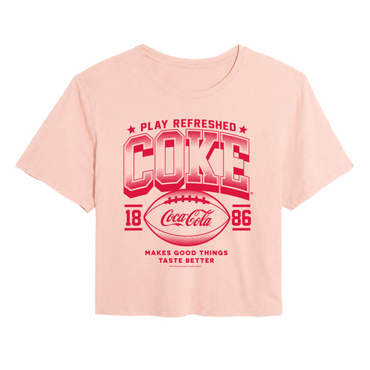 Coca-Cola - Play Refreshed - Juniors Cropped Graphic T-Shirt