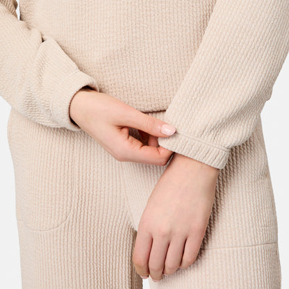 Women's Ripple Knit Long Sleeve Pullover Top
