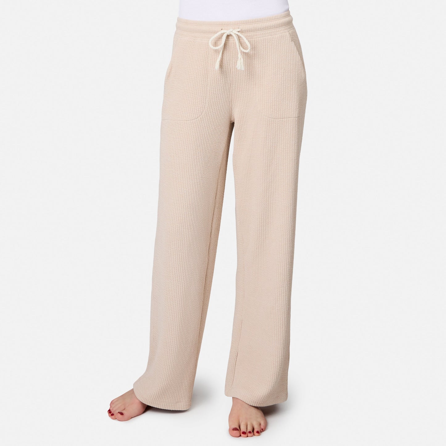 Women's Ripple Knit Long Wide Leg Pant