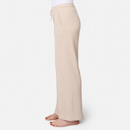 Women's Ripple Knit Long Wide Leg Pant