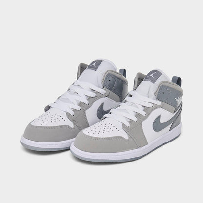 [hf3194-100] Preschool Air Jordan Retro 1 Mid Se 'white Cool Grey'