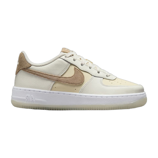 Nike Grade School Air Force 1 Low Lv8 5 'Sail Coconut Milk White Khaki Gs' Sneakers