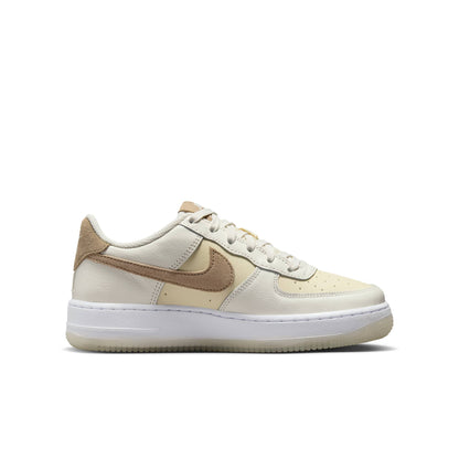 Nike Grade School Air Force 1 Low Lv8 5 'Sail Coconut Milk White Khaki Gs' Sneakers