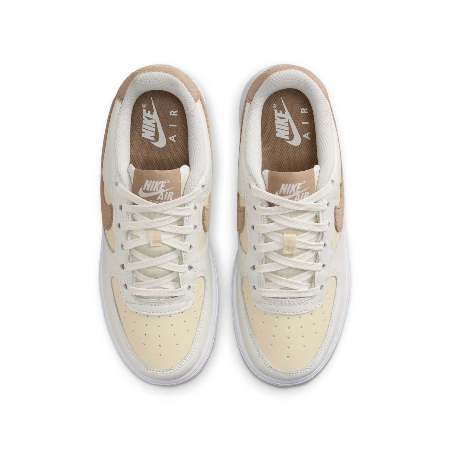 Nike Grade School Air Force 1 Low Lv8 5 'Sail Coconut Milk White Khaki Gs' Sneakers