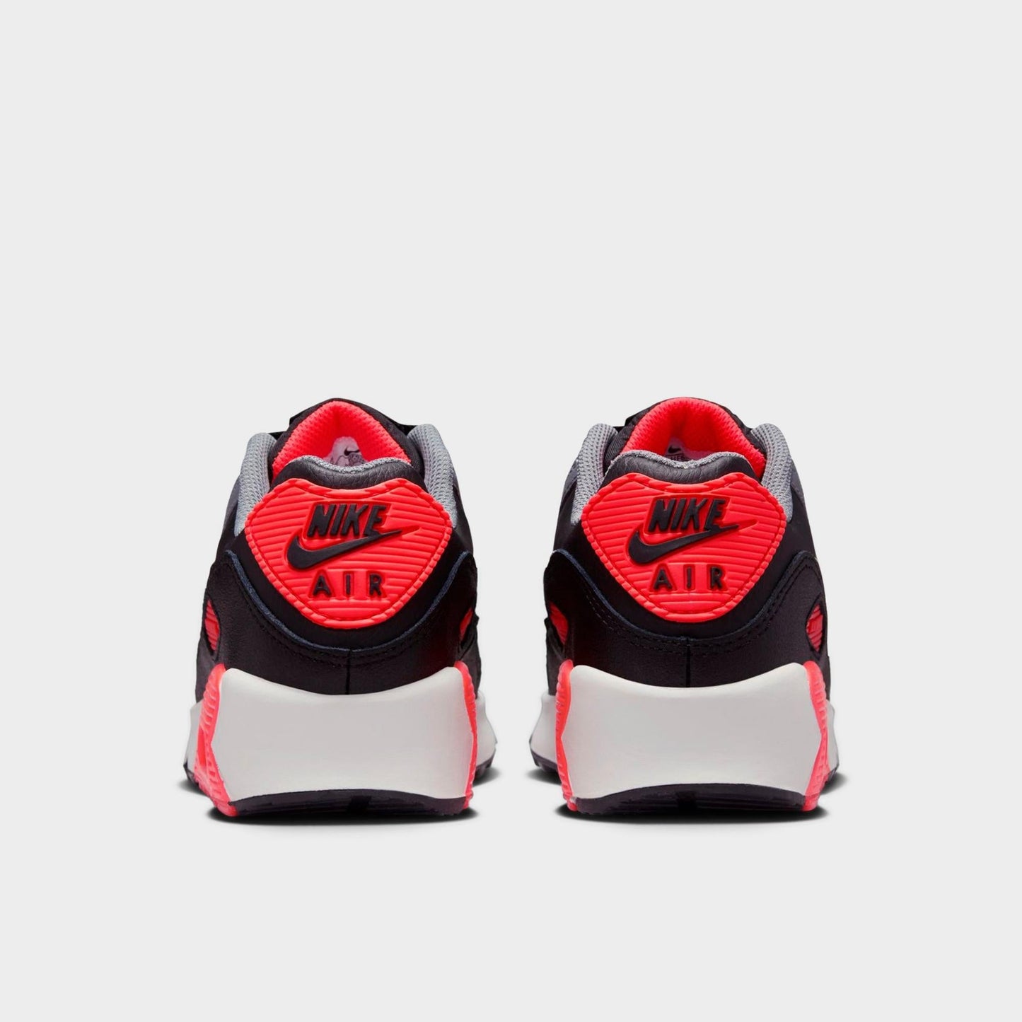 Nike Grade School Air Max 90 'Black Cool Grey Bright Crimson Photon Dust Gs' Sneakers