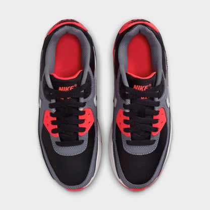 Nike Grade School Air Max 90 'Black Cool Grey Bright Crimson Photon Dust Gs' Sneakers