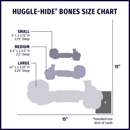 Huggle-Hide® Natural Leather Bone Dog Toy, 3 Pack