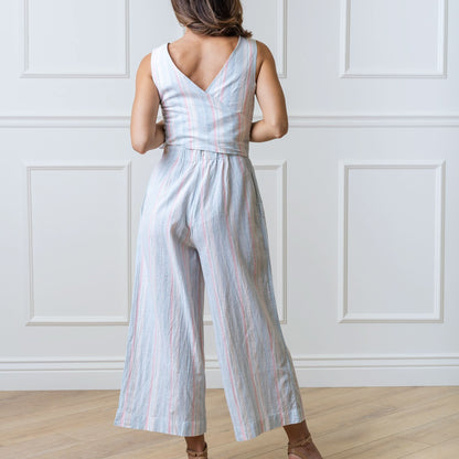 Tie-Waist Wide Leg Jumpsuit
