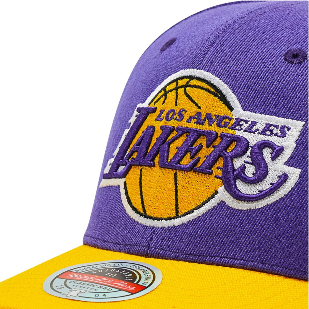 Men's Mitchell & Ness NBA Team 2Tone Stretch Snapback NBA Lakers - Purple-Yellow