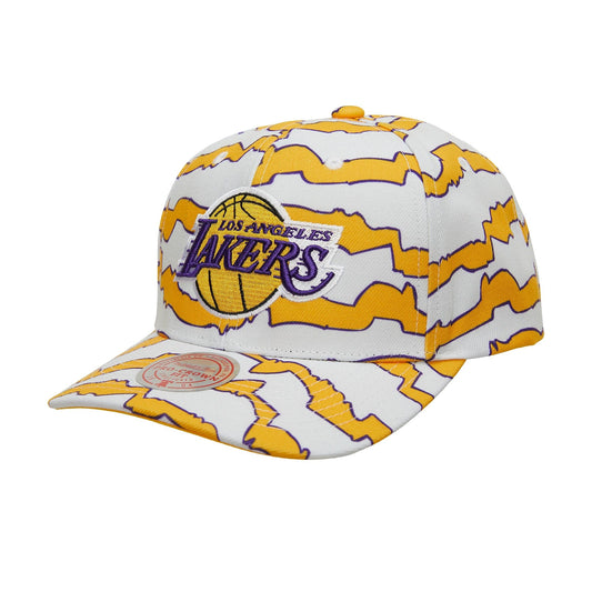 Men's Mitchell & Ness NBA Krookz Pro Snapback Lakers - White-Yellow