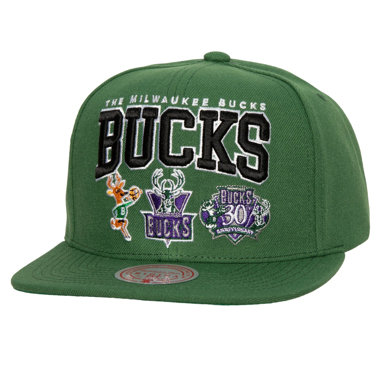 Men's Mitchell & Ness NBA Champ Stack Snapback Hwc Bucks - Green