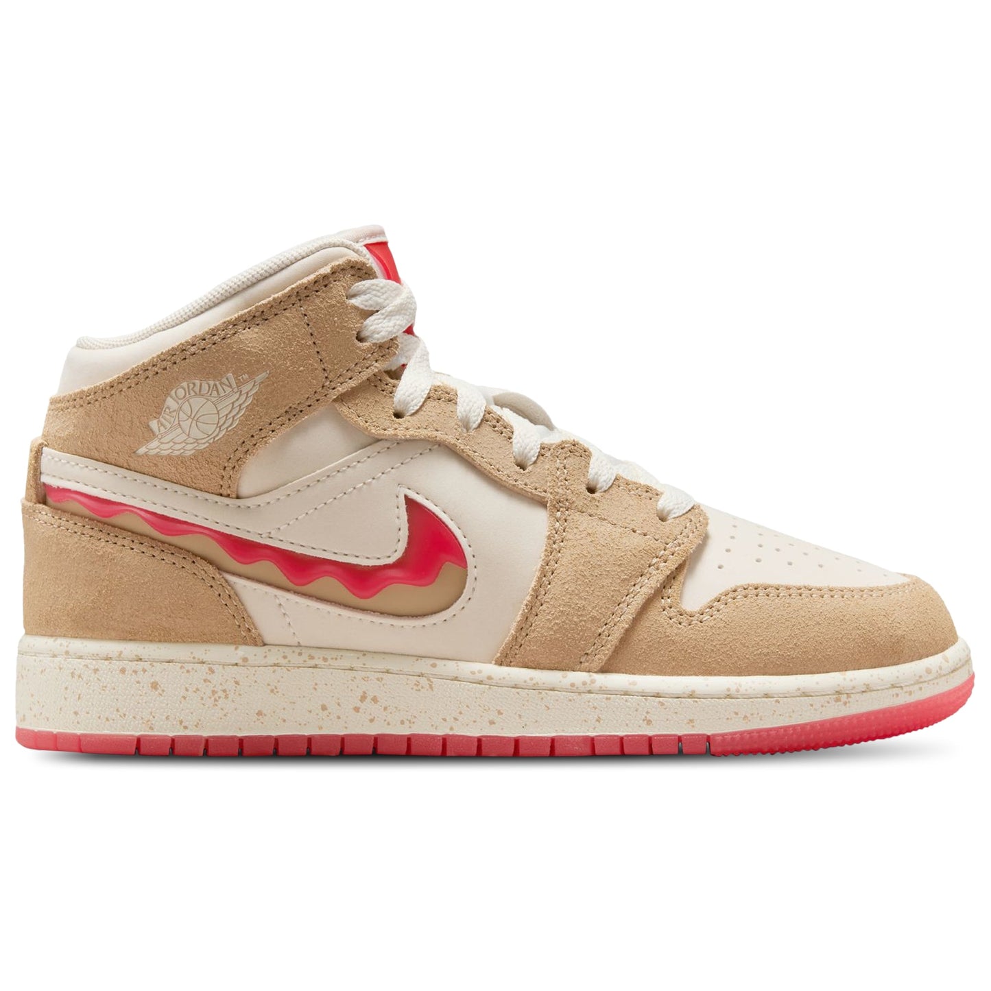 [hj5958-206] Grade School Air Jordan Retro 1 Mid Se 'peanut Butter & Jelly'