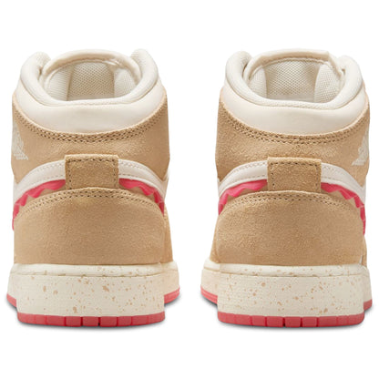 [hj5958-206] Grade School Air Jordan Retro 1 Mid Se 'peanut Butter & Jelly'