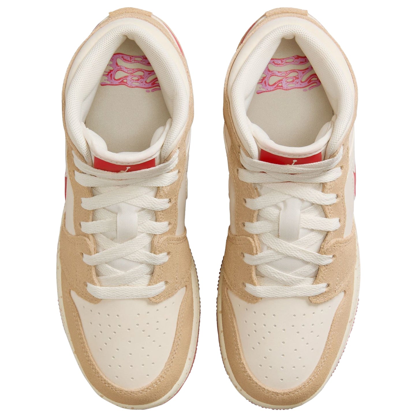[hj5958-206] Grade School Air Jordan Retro 1 Mid Se 'peanut Butter & Jelly'