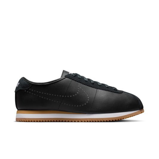 Nike Women's Cortez Leather Black/White/Gum Perforated Swoosh