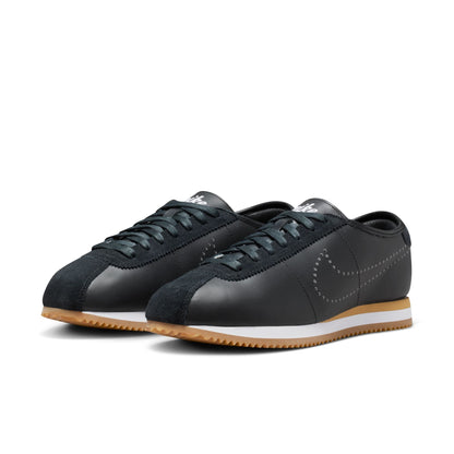 Nike Women's Cortez Leather Black/White/Gum Perforated Swoosh