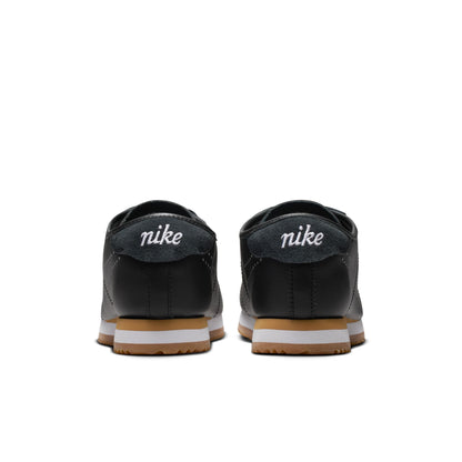 Nike Women's Cortez Leather Black/White/Gum Perforated Swoosh