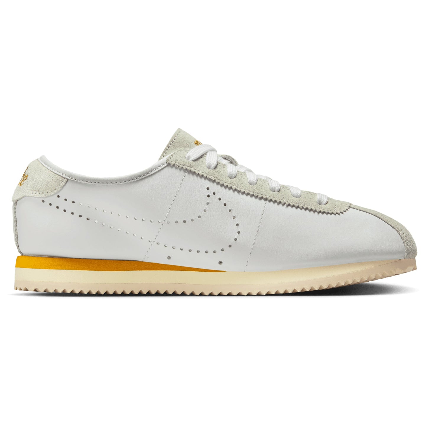 Nike Women's Cortez Leather White/Bronze Perforated Swoosh