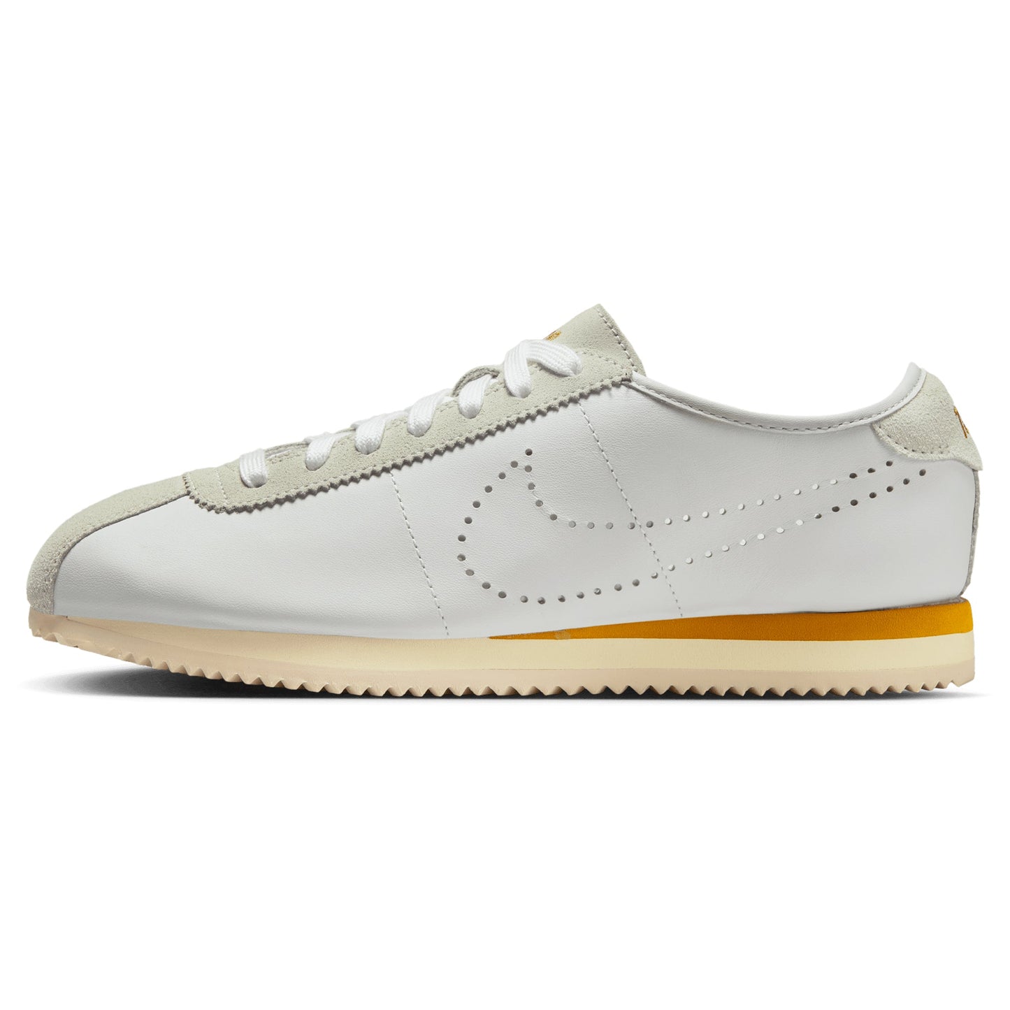 Nike Women's Cortez Leather White/Bronze Perforated Swoosh