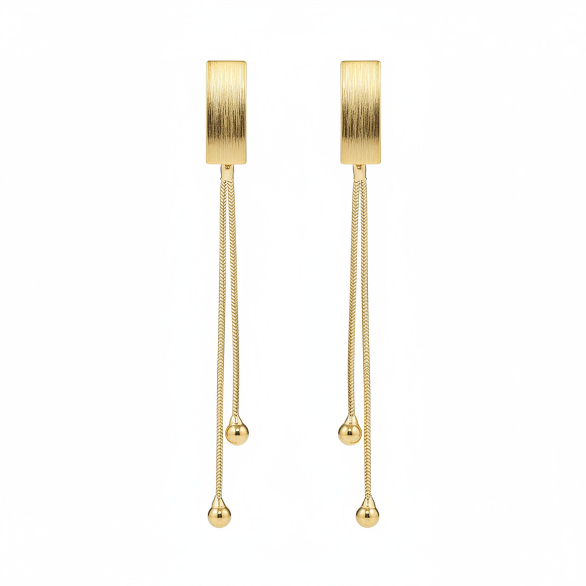 Goldtone Beaded Tassel Drop Earrings