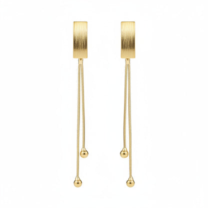 Goldtone Beaded Tassel Drop Earrings