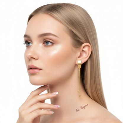 Goldtone Beaded Tassel Drop Earrings