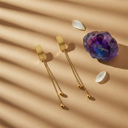 Goldtone Beaded Tassel Drop Earrings