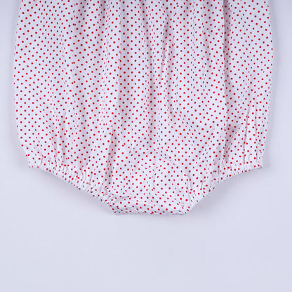 Red gingerbread hand smocked bubble