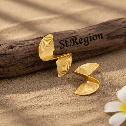 Goldtone 3D Spinning Stud Earrings