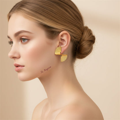 Goldtone 3D Spinning Stud Earrings