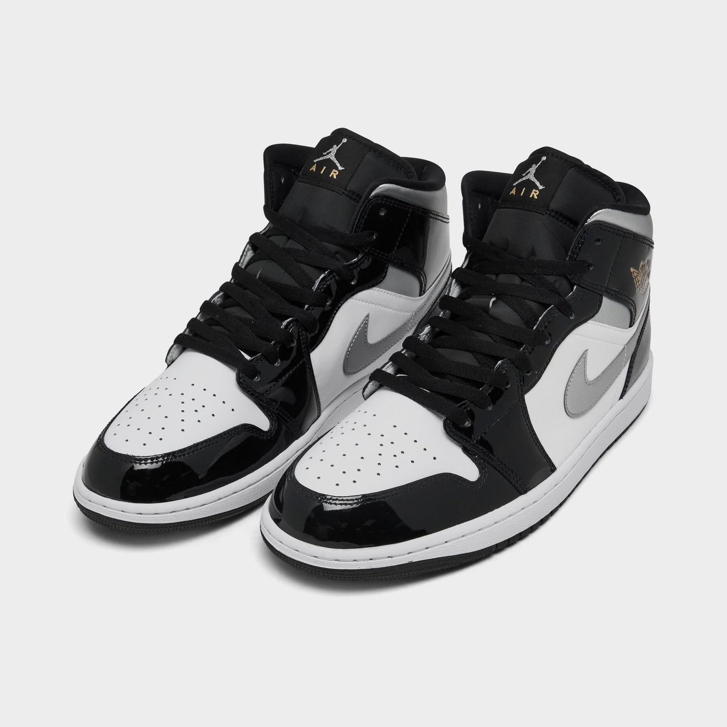 [hv0789-010] Mens Air Jordan Retro 1 Mid Se 'patent Black White'