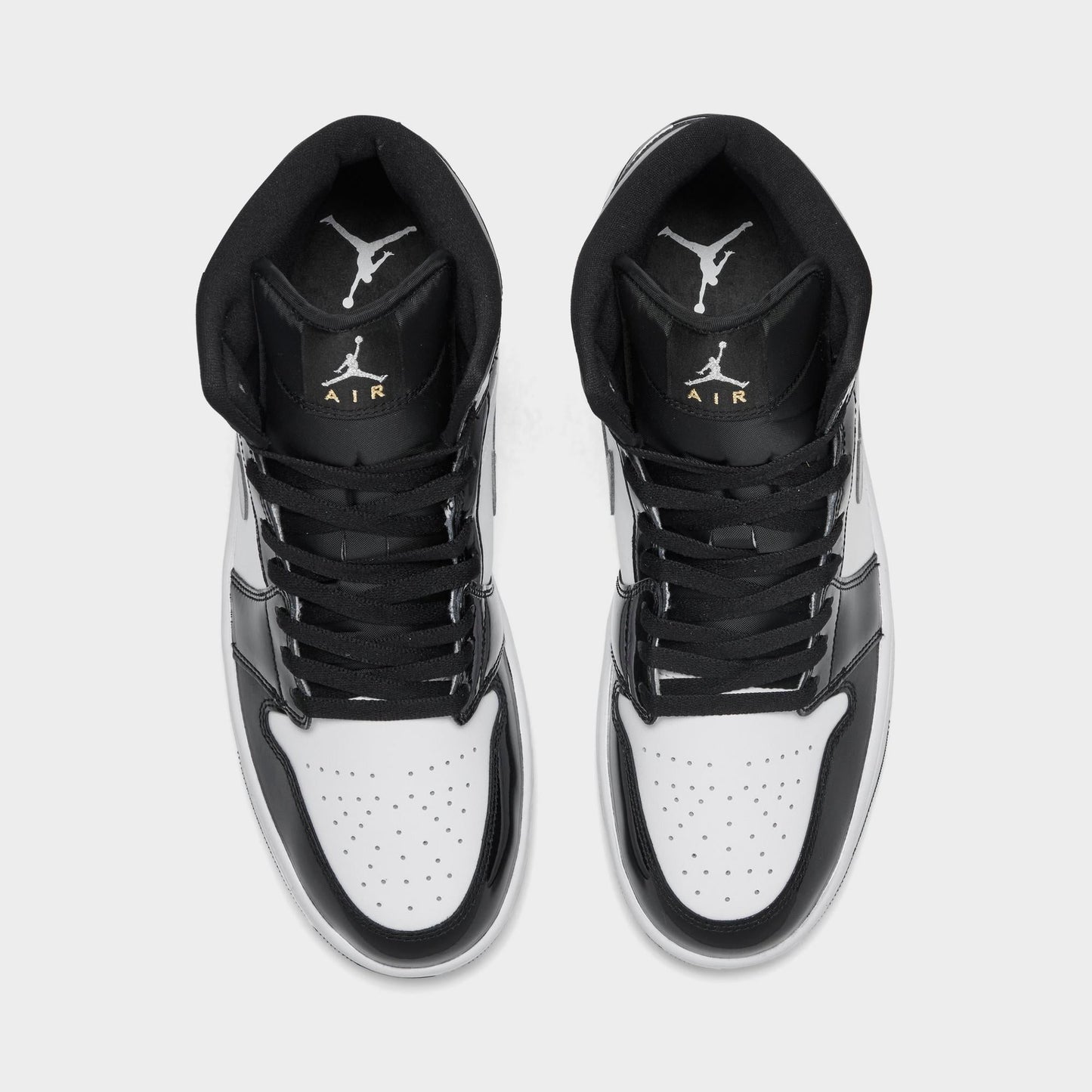 [hv0789-010] Mens Air Jordan Retro 1 Mid Se 'patent Black White'