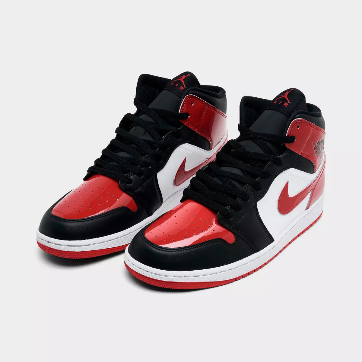 [hv4091-006] Mens Air Jordan Retro 1 Mid Se 'patent Bred Toe'