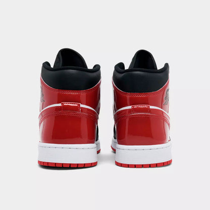 [hv4091-006] Mens Air Jordan Retro 1 Mid Se 'patent Bred Toe'