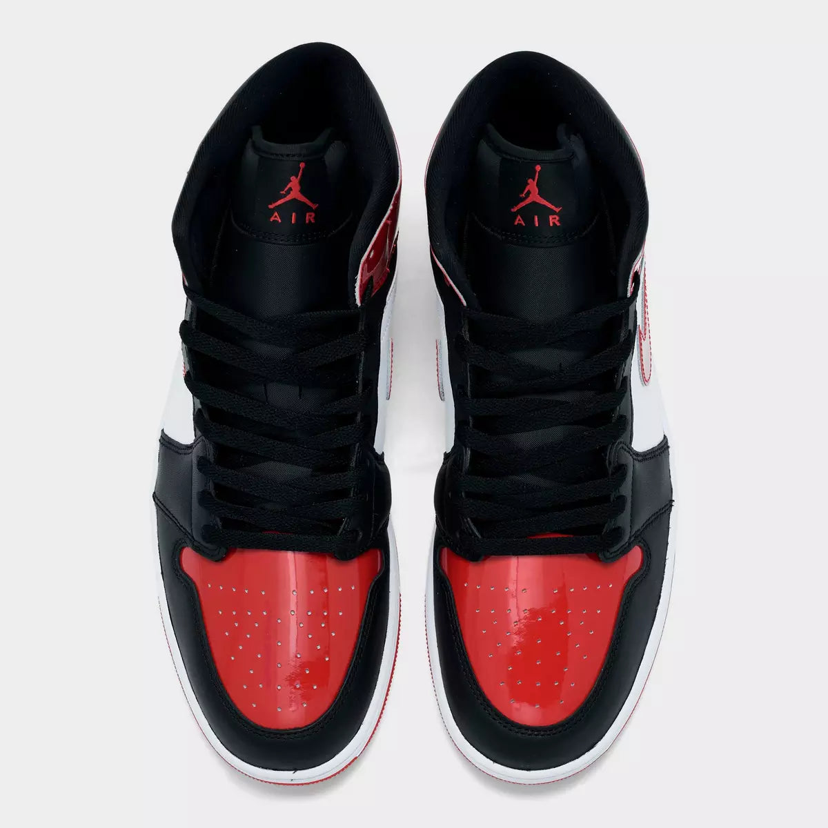 [hv4091-006] Mens Air Jordan Retro 1 Mid Se 'patent Bred Toe'