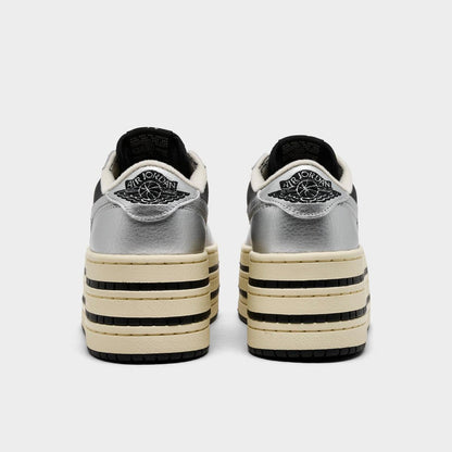 [hv8288-001] Womens Air Jordan Retro 1 Low Triple Stack 'metallic Silver Black (w)'