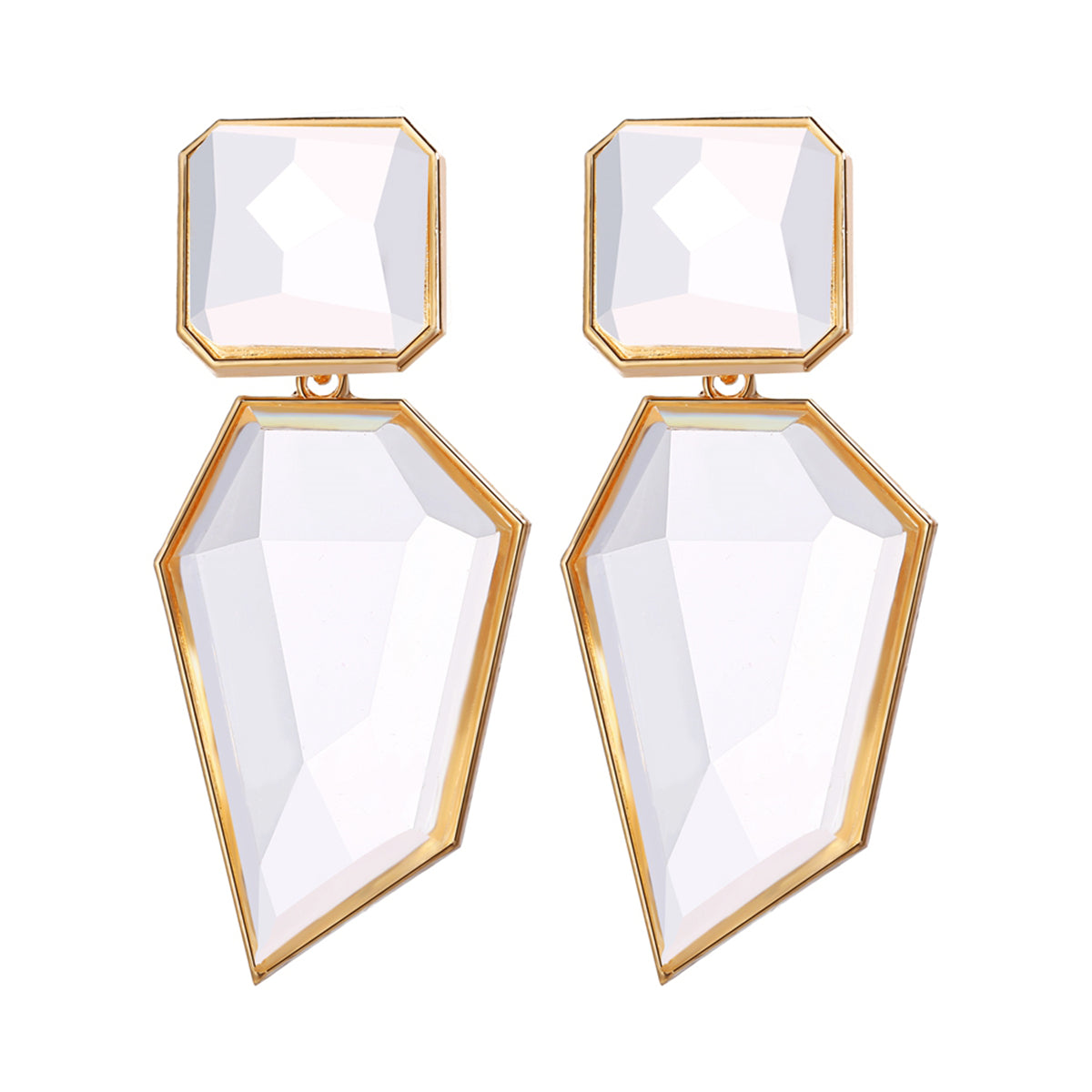 Goldtone & Acrylic Statement Drop Earring